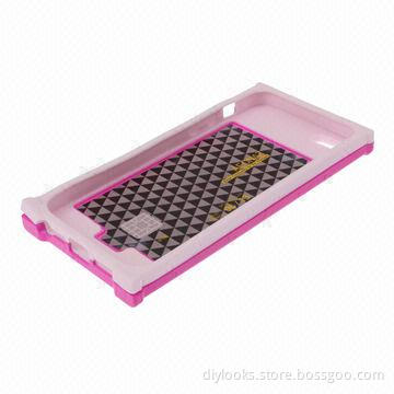 2013 Newest Smooth Door Style Plastic Case for iPhone 5 and 5S, Can Mount Card (Fuchsia)